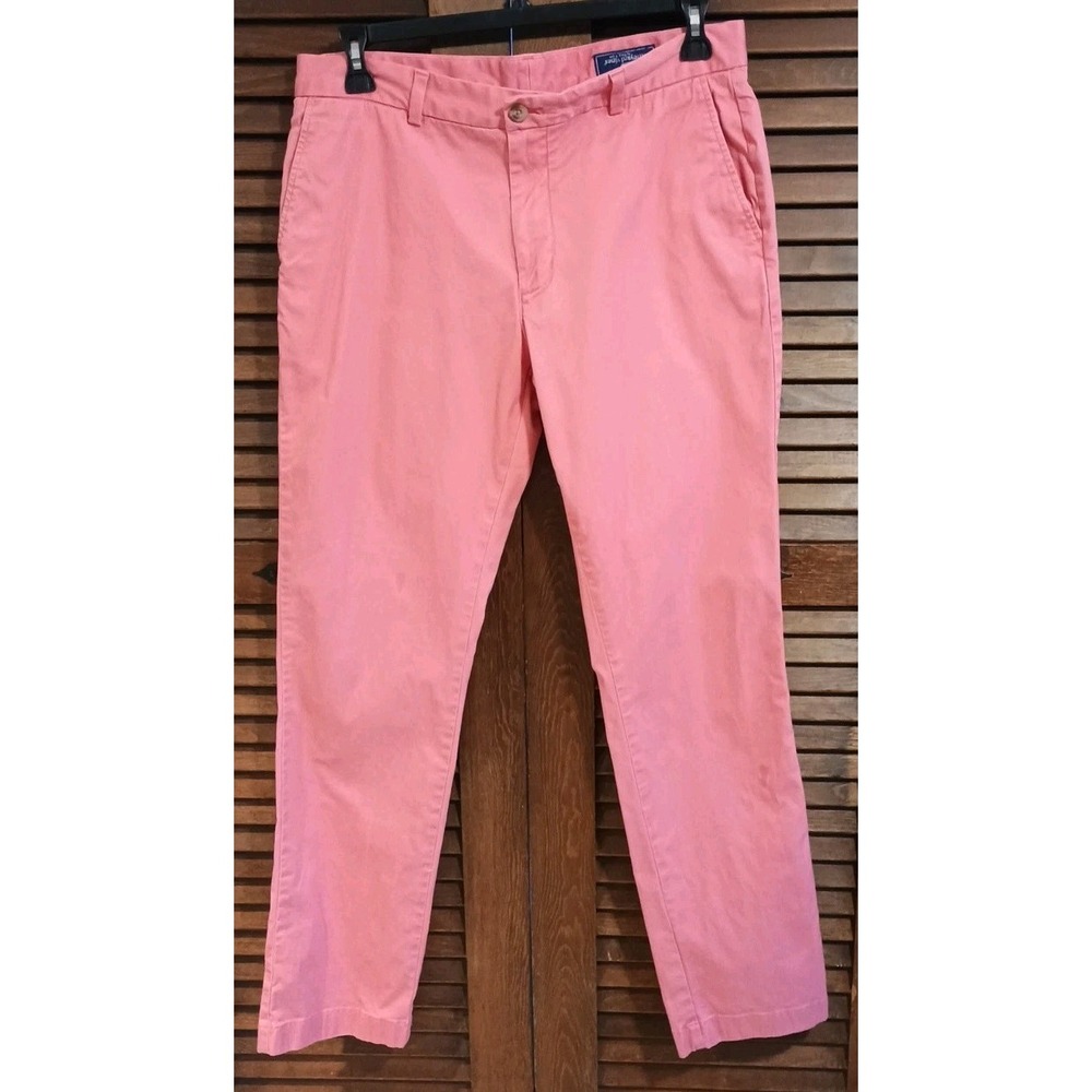 Vineyard Vines Breaker Pants Mens 34x34 Coral Cotton‎ Actual 34" X 32"